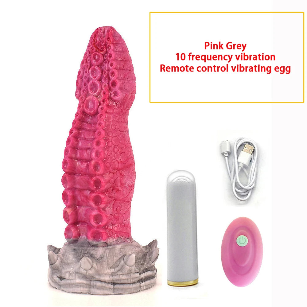 Remote Control Vibrating Egg Dildo For Women Octopus Tentacles Animal Penis Glow In Dark Anal Plug Syringe Ejaculation Sex Toys