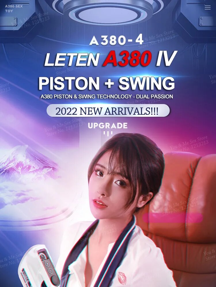 Leten A380-IV Automatic Piston Telescopicswing Male Masturbator Heating Vagina Pocket Moaning Masturbation Cup Sex Toys For Men