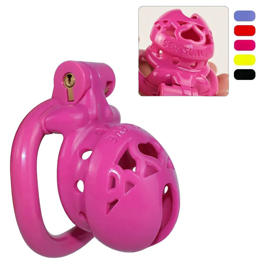 Sex Slave Sissy Pink Male Chastity Device With 4 Sizes Base Rings정조대 , –  GXLOCK Store