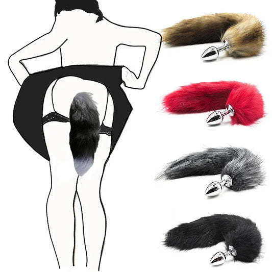 Sex Toys for Woman Cosplay Fox Mask Tail Anal Plug Metal Anus Butt Plug Half Cat Mask Party Sexy Adult Mask Game Masks BDSM