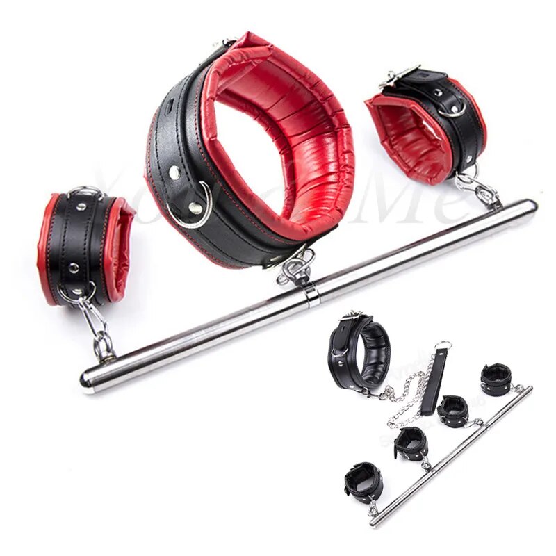Stainless Steel Adjustable Spreader Bar Bondage Set Sex Slave Handcuff GXLOCK Store Stainless Steel Adjustable Spreader Bar Bondage Set Sex Slave Handcuff GXLOCK Store
