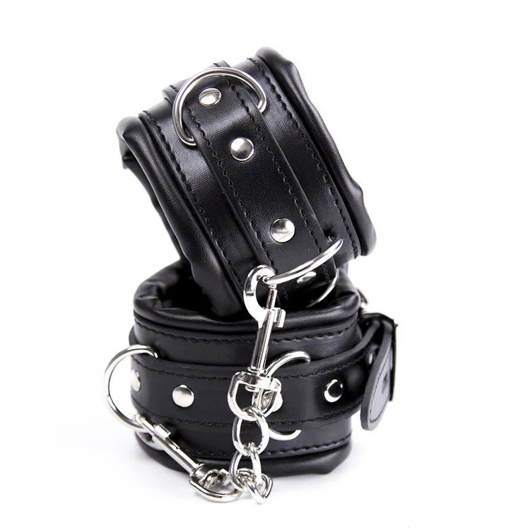 Stainless Steel Adjustable Spreader Bar Handcuffs Ankle Cuffs Bondage Set Sex Slave Restraints Dog Collar Sex Toys BDSM
