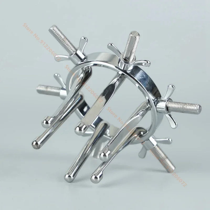 Stainless steel Metal Anal Plug hollow Spreader Vaginal Dilator Clamp Speculum Mirror Adjustable Size BDSM restraint Sex Toy