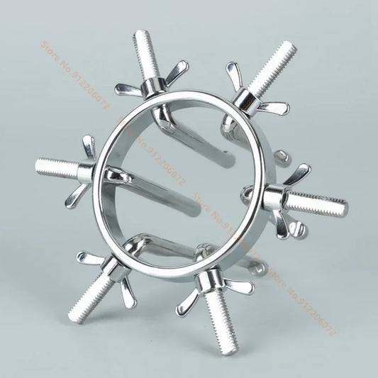Stainless steel Metal Anal Plug hollow Spreader Vaginal Dilator Clamp Speculum Mirror Adjustable Size BDSM restraint Sex Toy