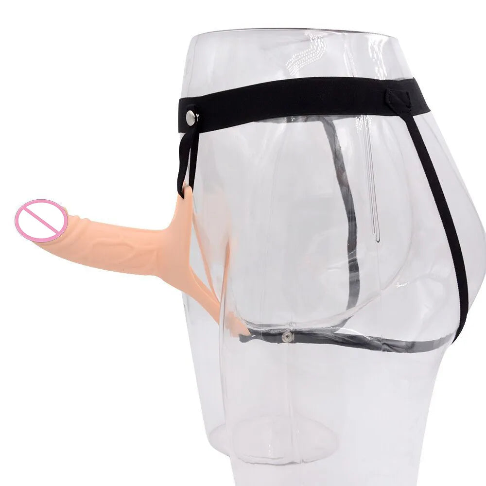 Strap-on Hollow Dildo Pants Penis Sleeve Enlarger Extender Strapon Harness for Men Strap on Realistic Belt Sex Toys for Gay