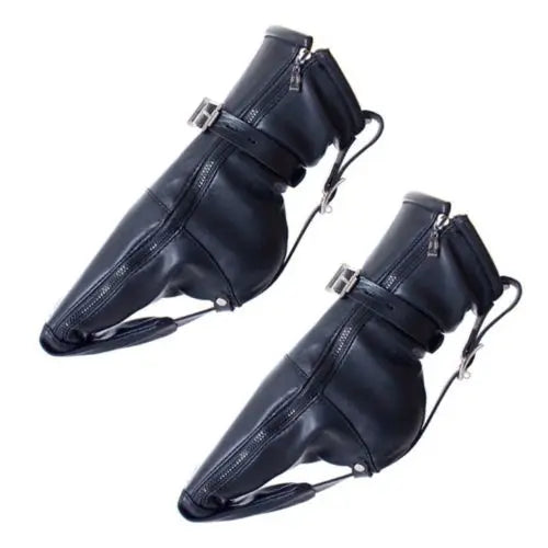 Unisex Mitten Wrist Cuffs Fist Gloves PU Leather Padded Boot Booties Feet Restraint Socks Cosplay Adult Games for Couple