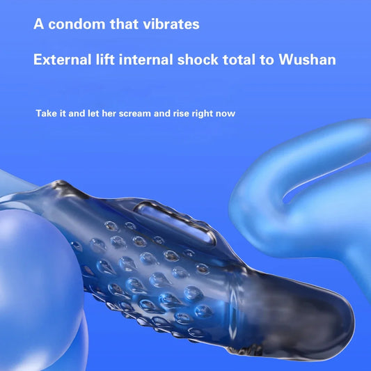 Vibrator Sex Realistic Enlargement Expander Delay Rings Sex Toys Penile Cover Men's Grow Thickened Penis Sleeve For Adult Male