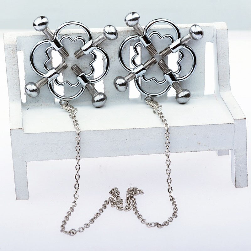 BDSM Stainless steel Flower Nipple Clamps