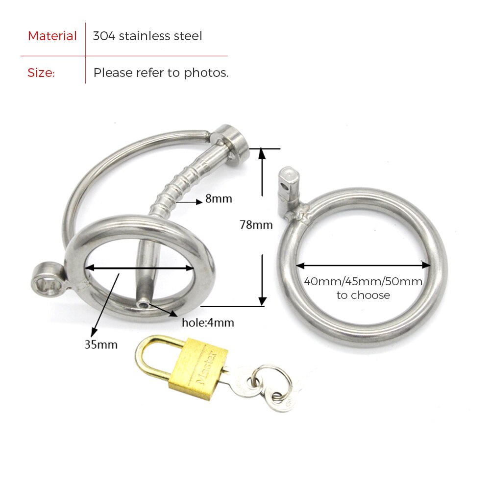 CBT Male Chastity Device with Catheter Sound