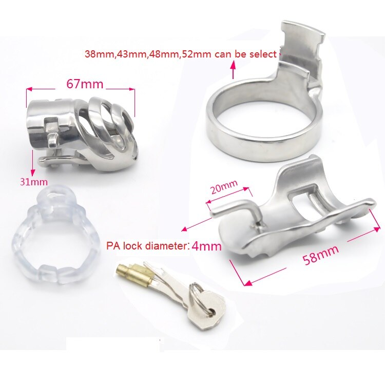 Detachable PA Lock And Nail Ring Cock Cage