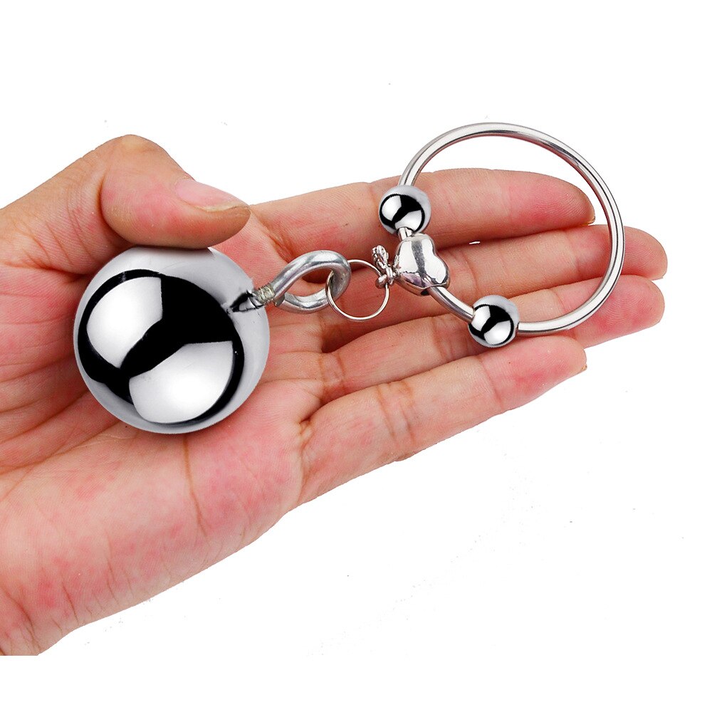 Stainless Steel metal pendant Ball Testicle Stretcher Penis Cock