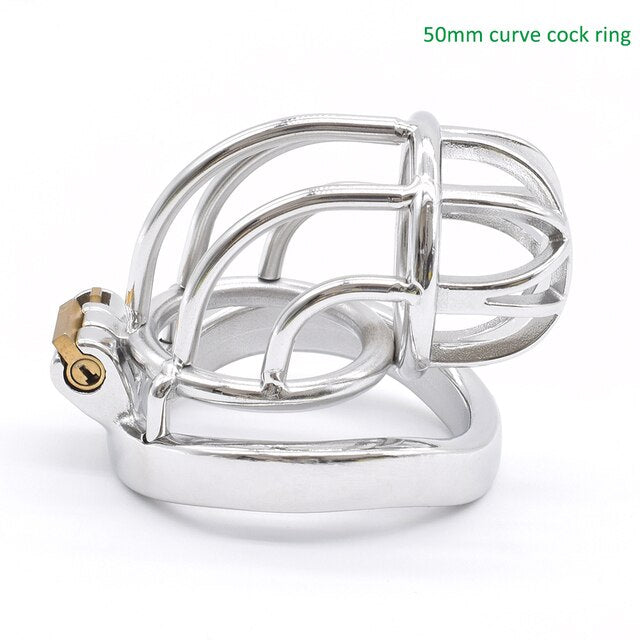 Stainless Steel Super Curved Chastity Cock