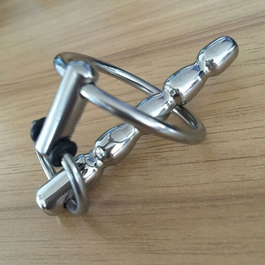 Stainless Steel Cock Ring Urethral Sound