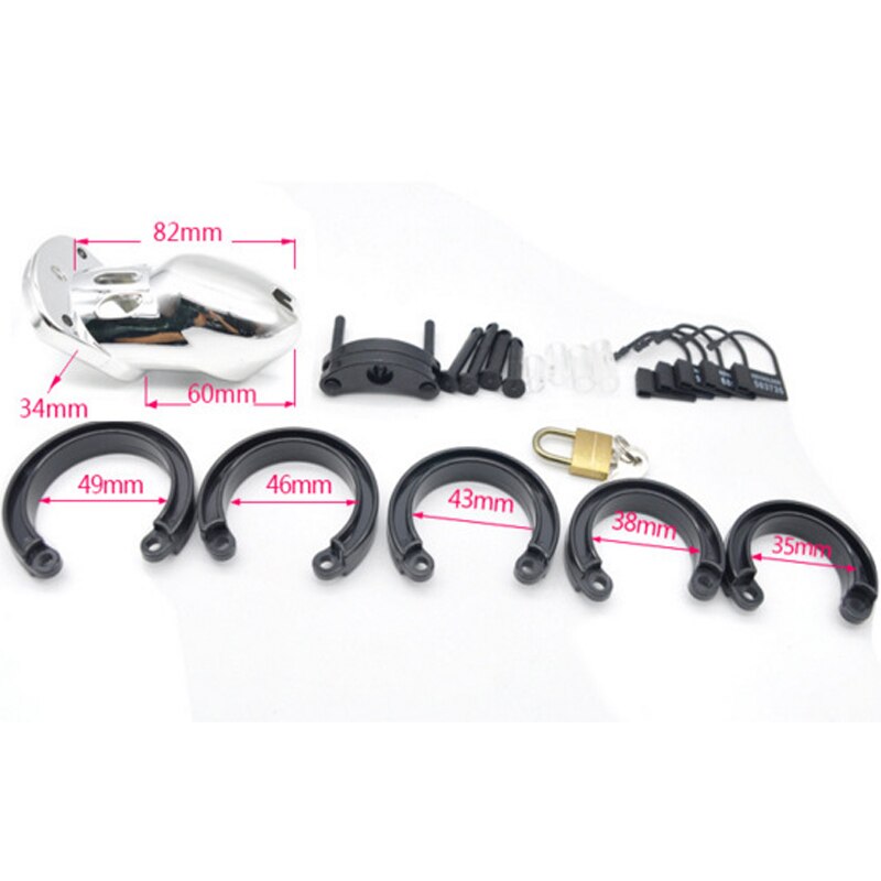 Metal Large Cock Cage Silicone Penis Ring