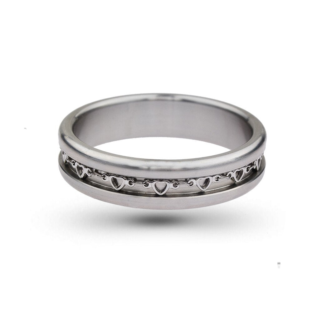 Male Heart Hollow-carved Metal Cock Ring