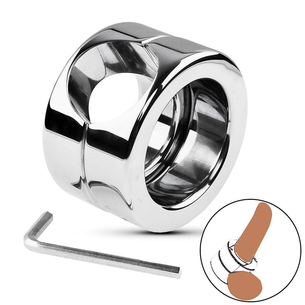 Ball Stretcher, Male Stainless Steel Ball Stretcher Testicle Stretching  Ring Metal Device Toys