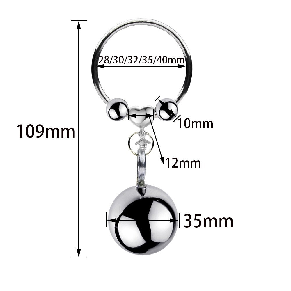 Stainless Steel Cock Ring Male Ball Stretcher