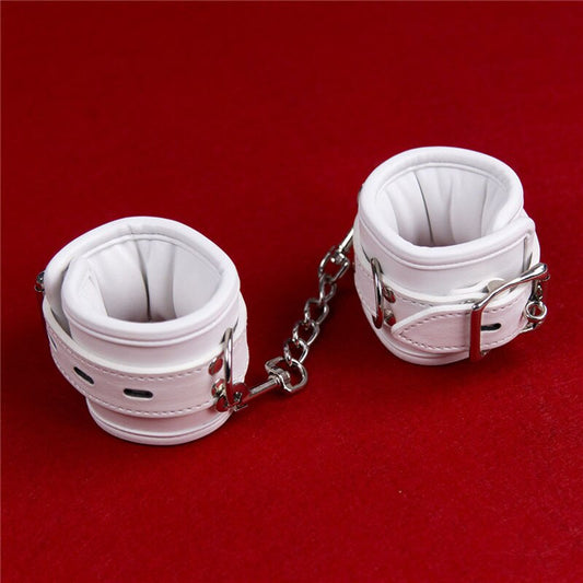 BDSM White Slave Hand Ankle Cuffs