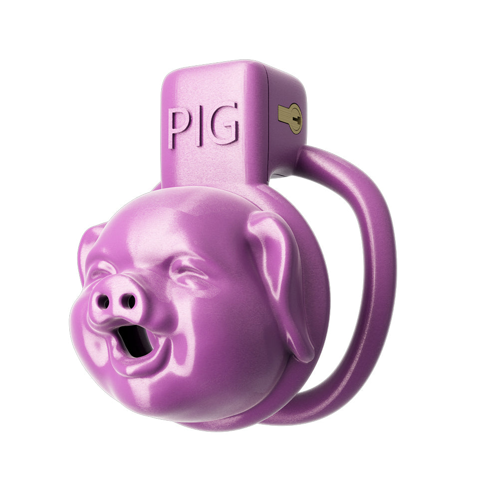 Purple Role Play PIG Slave Chastity Devices