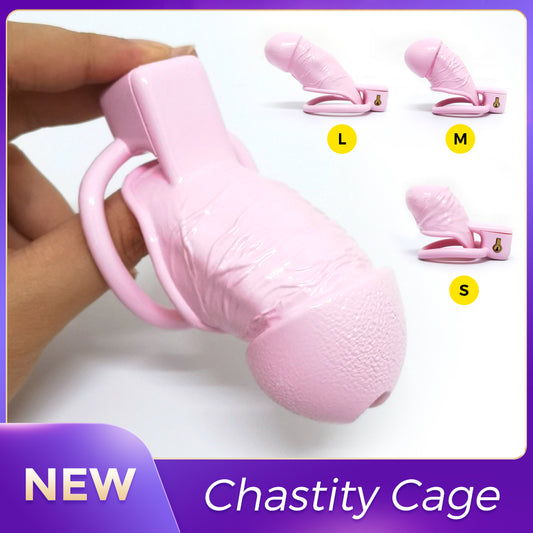 Simulation Penis Pink Lock Chastity Cage