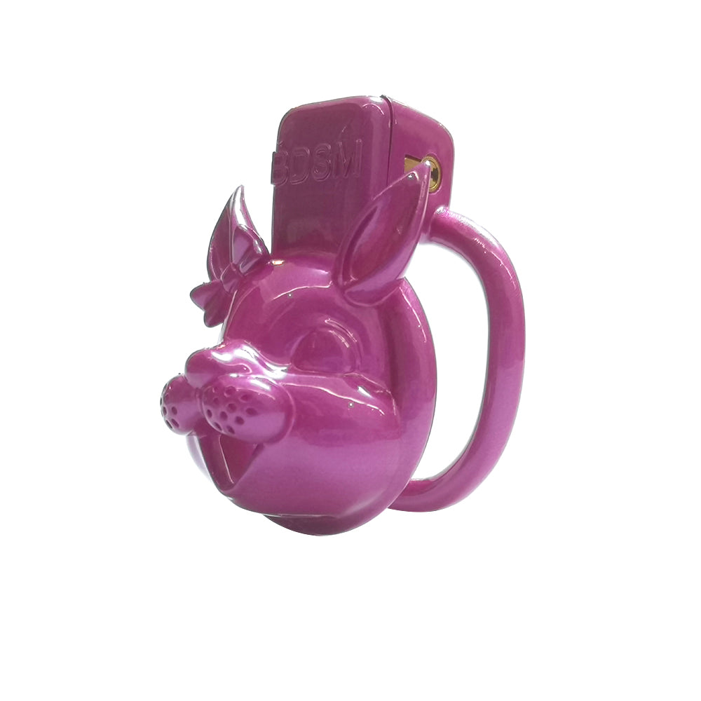 BDSM Purple Cute Rabbit Sissy Chastity Cage