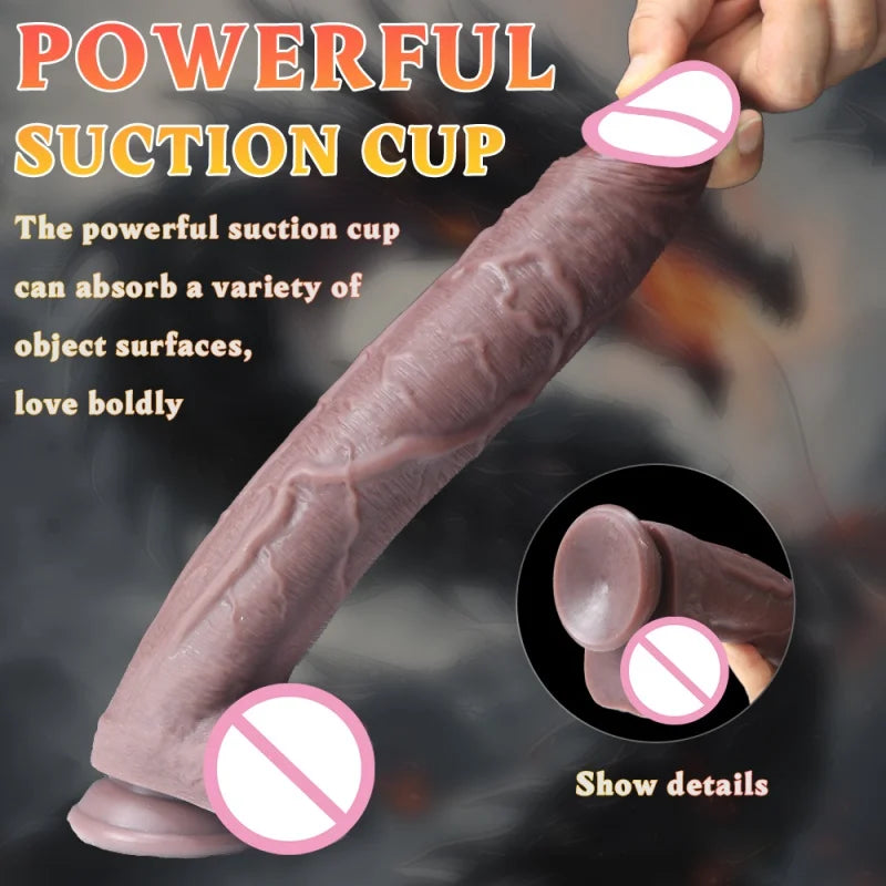 1.97inch diameter huge realistic dildo liquid silicone dildos with strong suction cup real fake penis adult sex toys for women