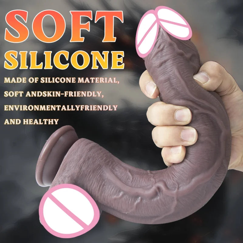 1.97inch diameter huge realistic dildo liquid silicone dildos with strong suction cup real fake penis adult sex toys for women