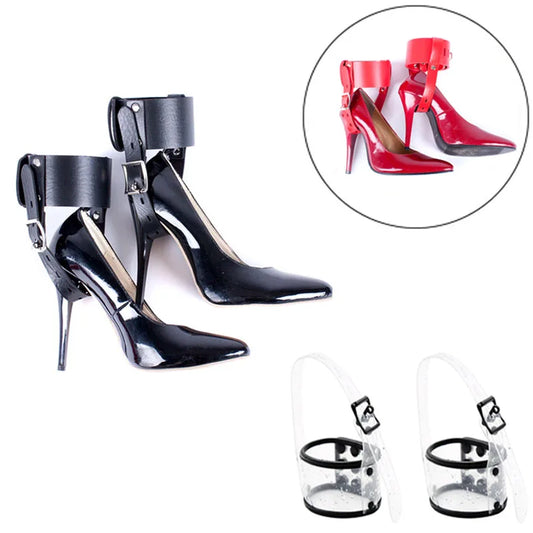 1 Pair High Heels Locking Belt Ankle Cuff for Couples PVC & PU Leather Positioning Shoes Accessories Shoes Restraint Bondage Kit