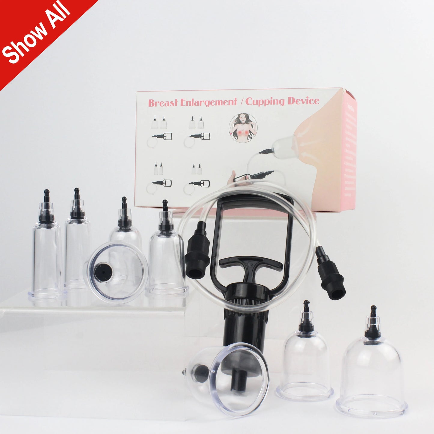 1 Set Nipple Sucker Enlarger Nipple Clamps Manual Nipple Enhancement Pump Vacuum Stimulate Massage Breast Adults Sex Toys Women