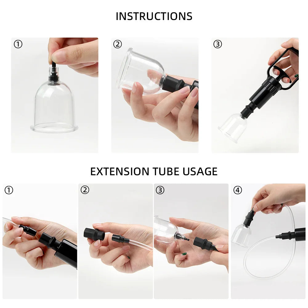 1 Set Nipple Sucker Enlarger Nipple Clamps Manual Nipple Enhancement Pump Vacuum Stimulate Massage Breast Adults Sex Toys Women