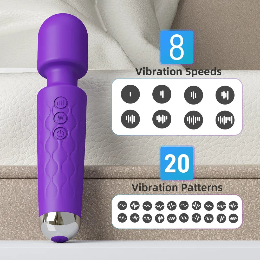 1 portable electric massage stick, 8-speed, 20 frequency, Sex Toys Vibrators