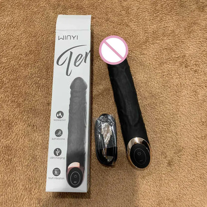 10 Modes Vibrator Dildo Soft Silicone Penis Power Motor G-spot Clitoral Stimulator Female Masturbator Erotic Sex Toys for Couple