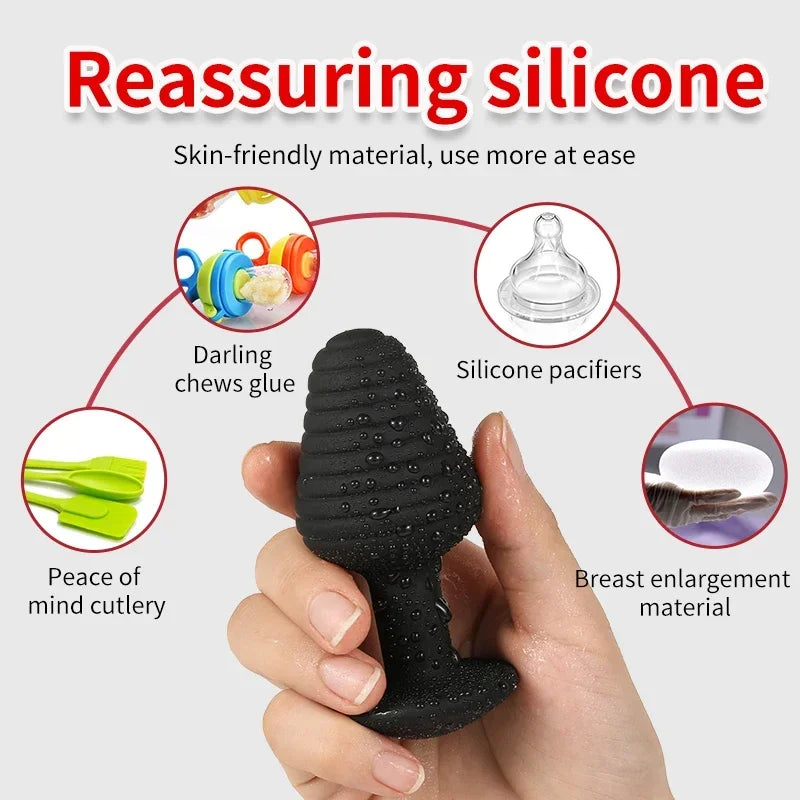 100% Safe Silicone Dildo Anal Plugs Butt Plug Unisex Sexy Stopper 3 Different Size Adult Sex Toys for Men/Women Trainer Massager