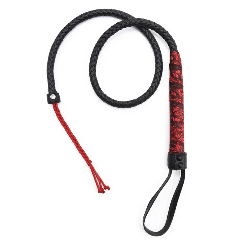 106CM Long PU Leather Sex Whip With Lashing Handle Spanking Paddle Scattered Whip Adult Games Erotic Sex Toys for Women