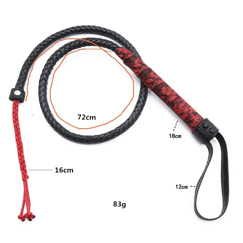 106CM Long PU Leather Sex Whip With Lashing Handle Spanking Paddle Scattered Whip Adult Games Erotic Sex Toys for Women