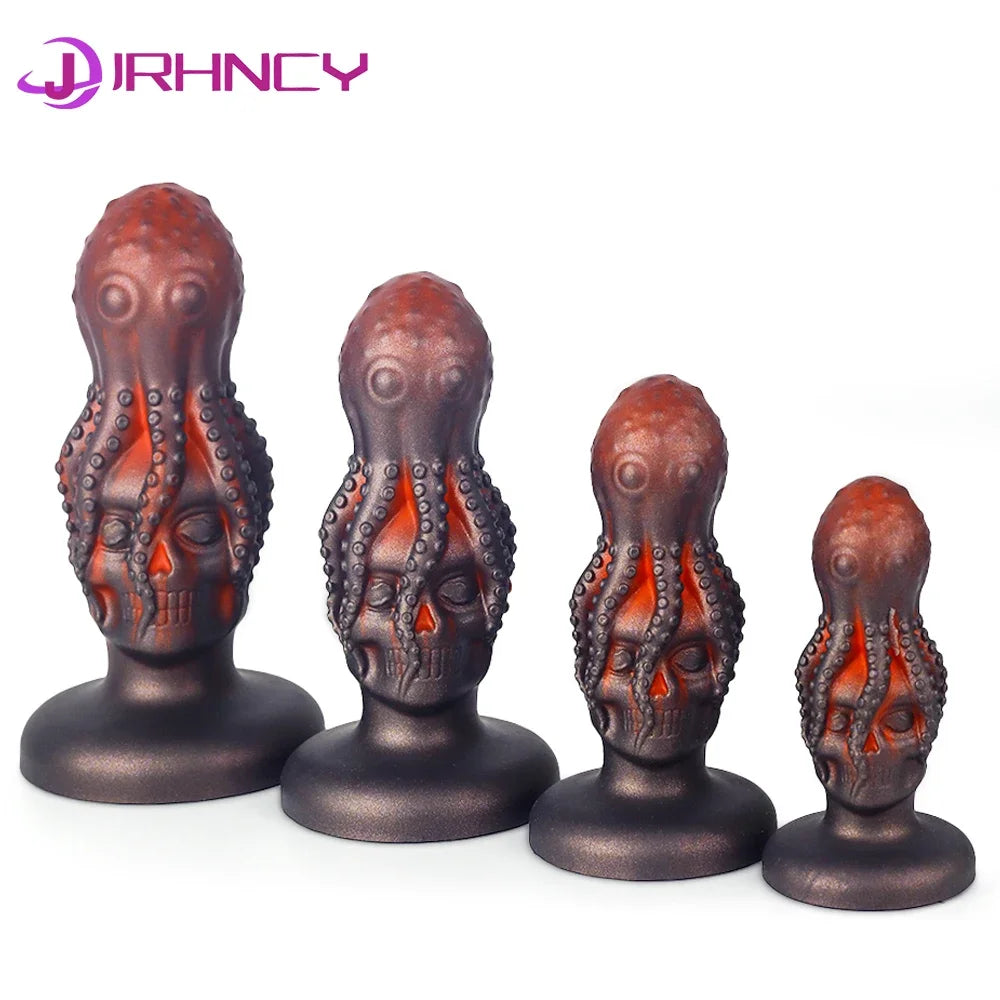 10cm Huge Butt Plug with Suction Cup Anal Dildos Big Skull Anal Plug for Woman Men Prostate Massager BDSM anal dilation Sex Toy