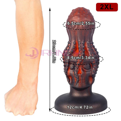 10cm Huge Butt Plug with Suction Cup Anal Dildos Big Skull Anal Plug for Woman Men Prostate Massager BDSM anal dilation Sex Toy