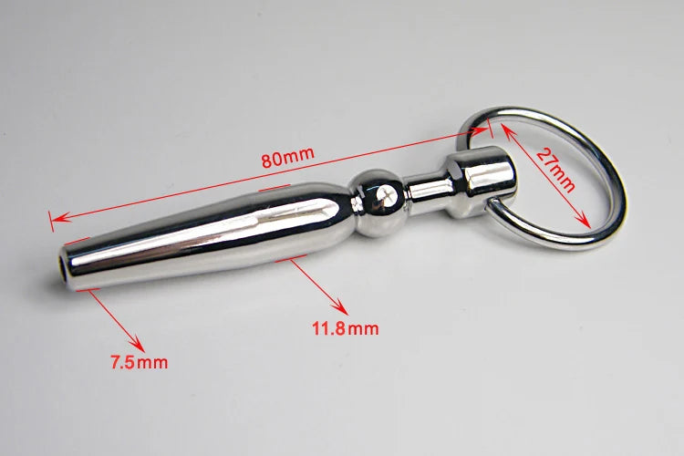 11.8*80mm medical Stainless steel Vibrating urethra sound albert prince wand urethral catheter sex toys