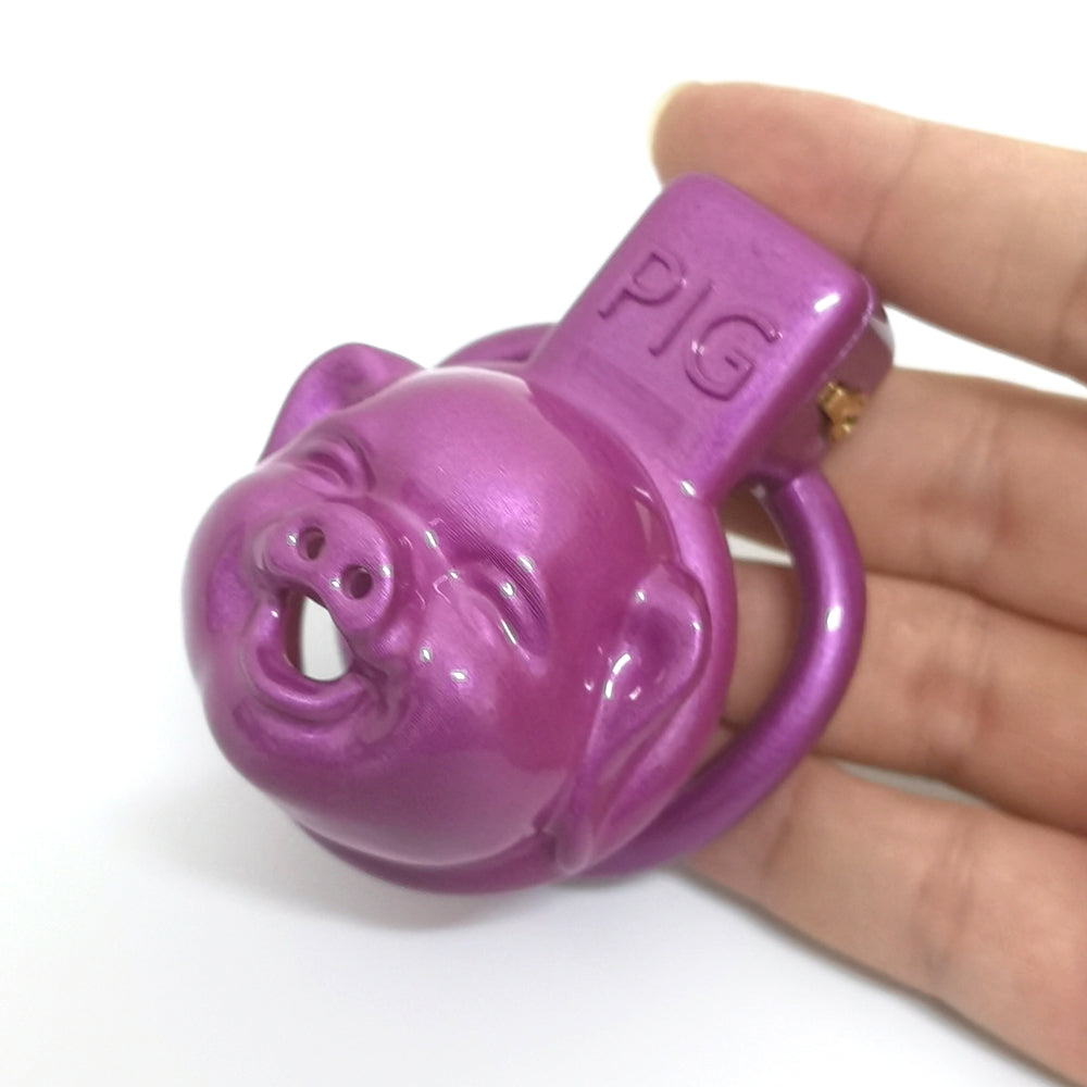 Purple Role Play PIG Slave Chastity Devices