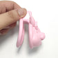 Pink Cute Rabbit Chastity Cage with Stealth Lock Ring