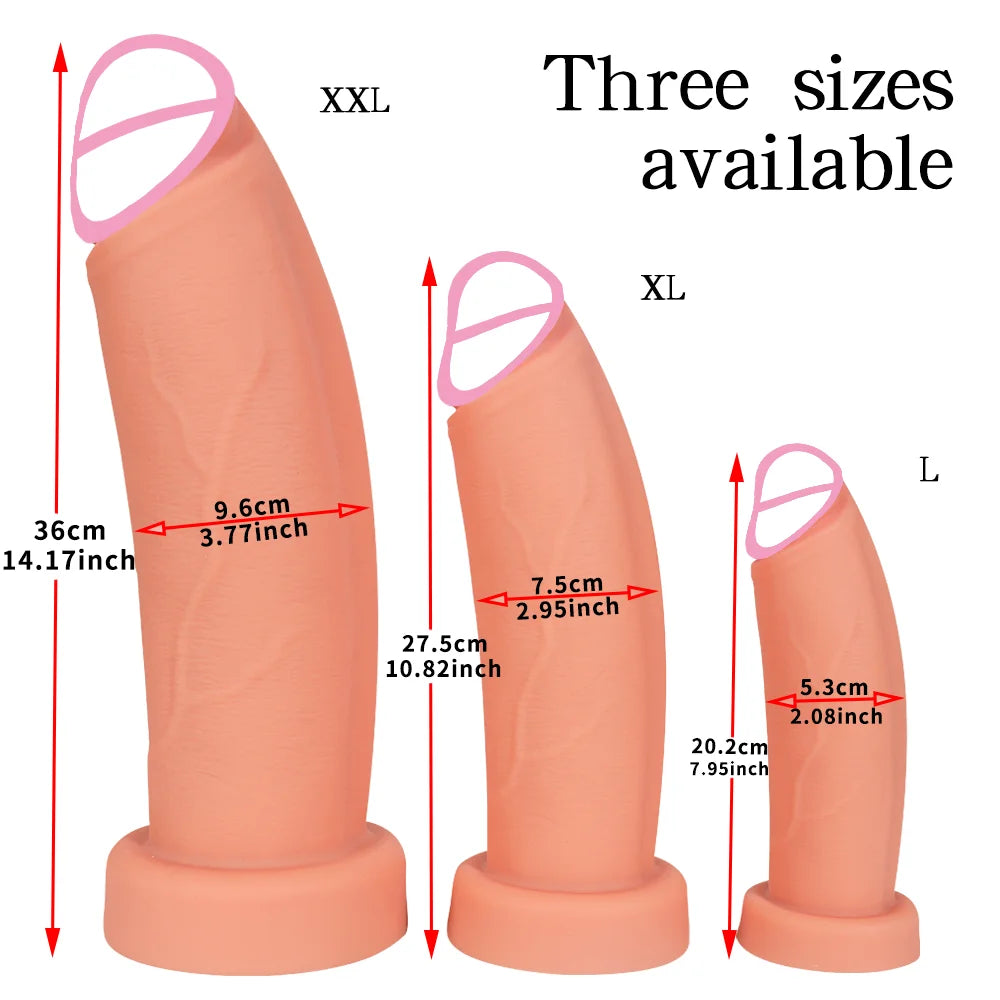 14.17inch Huge Dildo Silicone Realistic Penis Insertion Vaginal Massage G-spot Stimulating Orgasm Female Masturbation Big Dick