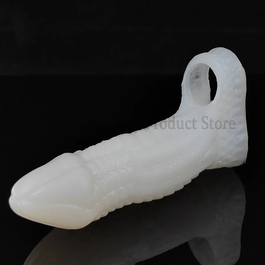 15/16/19 cm Silicone Penis Sleeve Soft Cock Extender Reusable Condoms Dick Enlargement Delay Ejaculation Adult Sexy Toys For Men