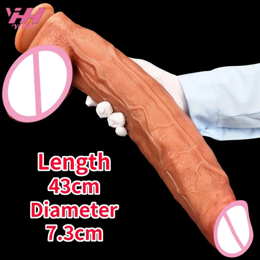 17 inch Super Big Penis Realistic Dildos Female Masturbator Silicone Skin Feeling Soft Dildo Suction Cup Dick Sex Toys for Women