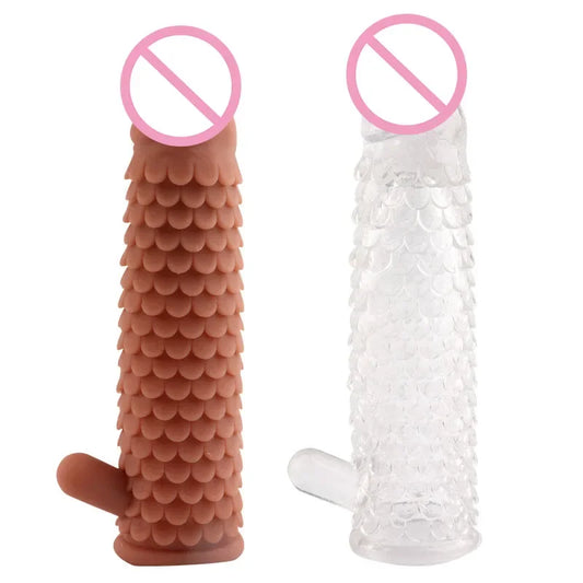 17CM Reusable Penis Sleeve Extender Condom Delay Ejaculation Cock Penis Dick Enlargement Sex Toys for Men Male Sex Product