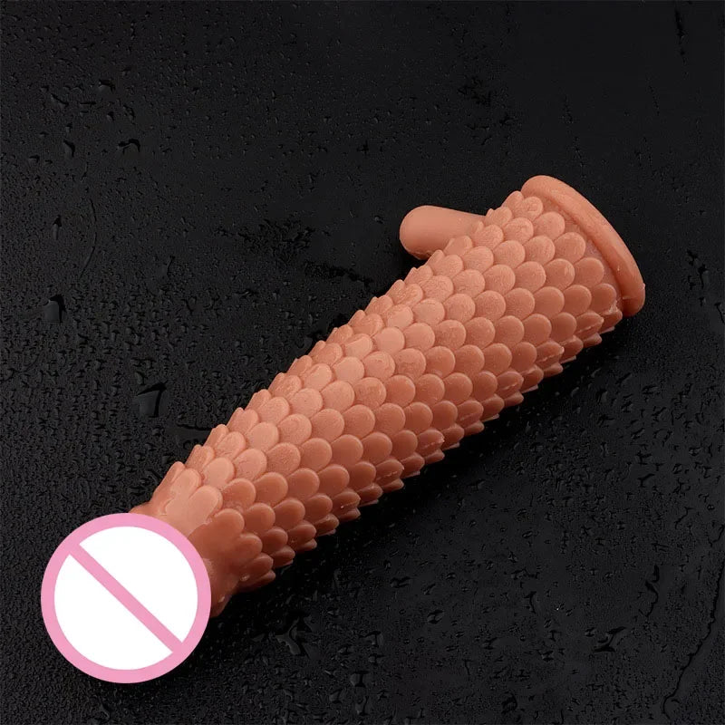 17CM Reusable Penis Sleeve Extender Condom Delay Ejaculation Cock Penis Dick Enlargement Sex Toys for Men Male Sex Product