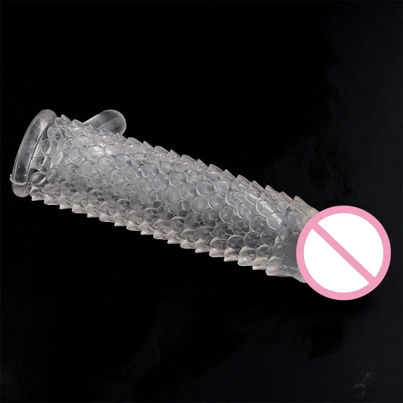 17CM Reusable Penis Sleeve Extender Condom Delay Ejaculation Cock Penis Dick Enlargement Sex Toys for Men Male Sex Product