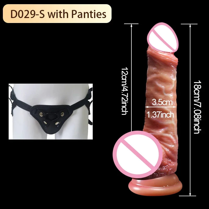 18/21CM Dildo Liquid Silicone Dildo With Skin Sliding Skin Strong Suction Cup Sex Toy For Women Men Gay Couples Adult Supplies