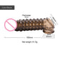 18.5cm Reusable Silicone Penis Extender Enlargement Sleeves Delayed Ejaculation Condoms Testis SM Bondage for Men Adult Sex Toys