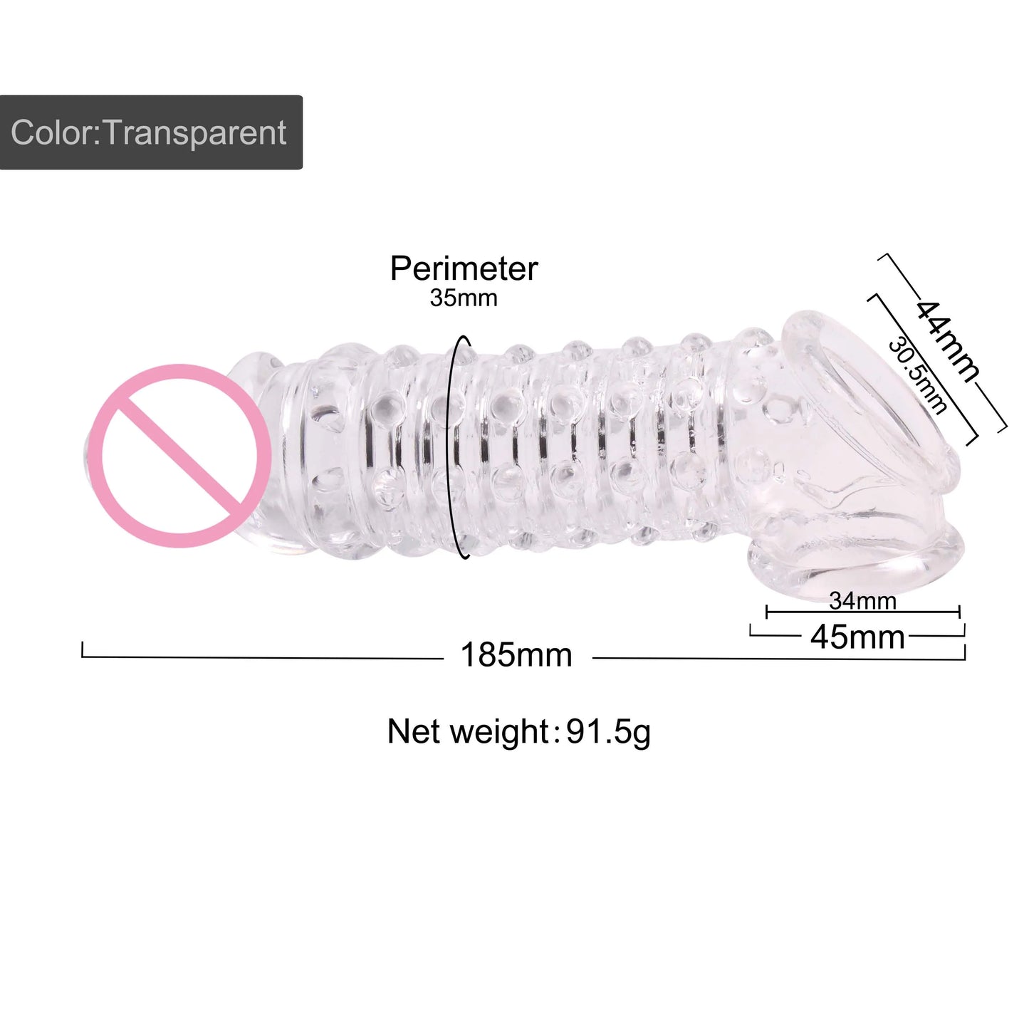 18.5cm Reusable Silicone Penis Extender Enlargement Sleeves Delayed Ejaculation Condoms Testis SM Bondage for Men Adult Sex Toys