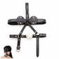 18+ Erotic Leather Head Bondage Harness Strap with Blindfold and Hard Ball Gag Sex Toys for Men Women Bdsm Fetish Cosplay Flirt